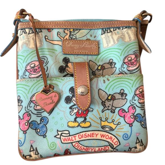 Dooney & Bourke Disney Blue Sketch Mickey Mouse Crossbody Purse